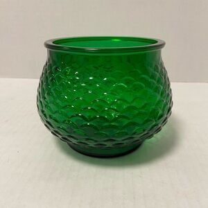 Vintage Emerald Green Glass Bowl/Vase/Planter